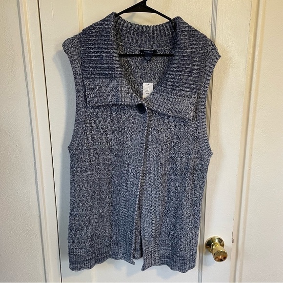WESTBOUND Blue Knit Sweater Vest - Picture 1 of 5